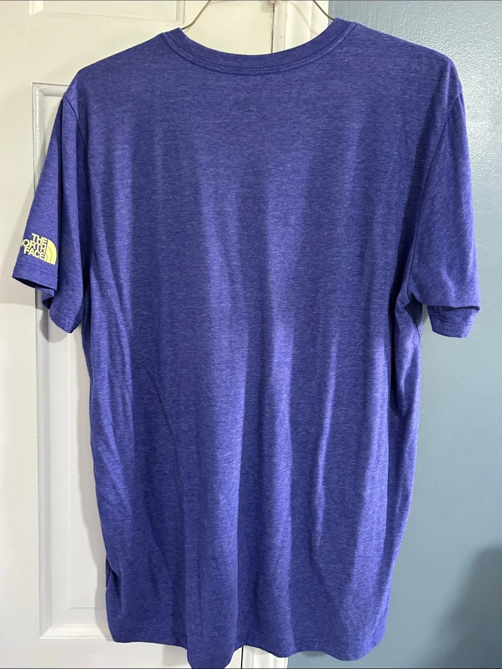 The North Face Purple Tee with Yellow Crest Logo